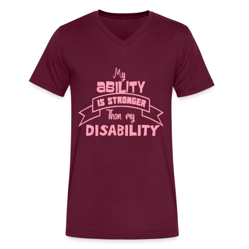 my ability is stronger than my disability - Men's V-Neck T-Shirt by Canvas