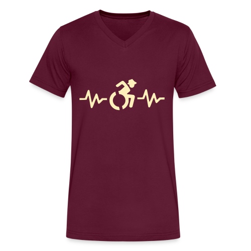 Wheelchair heartbeat, for wheelchair users # - Men's V-Neck T-Shirt by Canvas