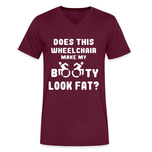 Does this wheelchair make my booty look fat, butt - Men's V-Neck T-Shirt by Canvas