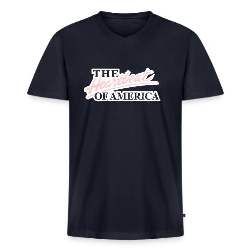 The Heartbeat of America - Men's Premium Organic V-Neck T-Shirt