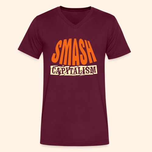 Smash Capitalism - Men's V-Neck T-Shirt by Canvas