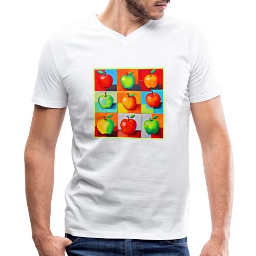 Colorful Apple Grid - Men's V-Neck T-Shirt by Bella + Canvas