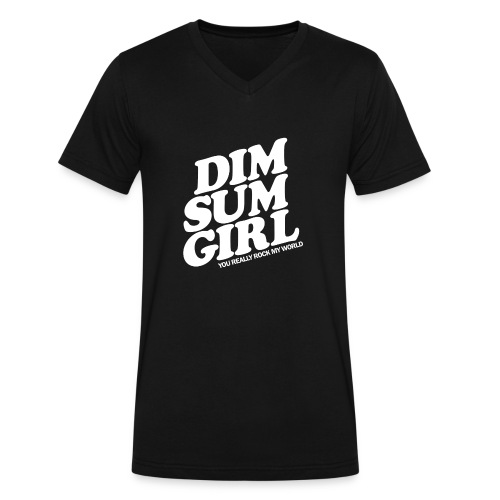 Dim Sum Girl white - Men's V-Neck T-Shirt by Canvas