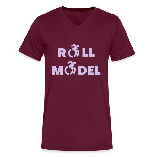 Roll model in a wheelchair, sexy wheelchair user - Men's V-Neck T-Shirt by Canvas