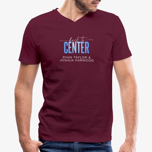 Back to Center Title White - Men's V-Neck T-Shirt by Canvas
