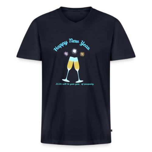 Happy New Year 2026 Prosperity Design - Men's Premium Organic V-Neck T-Shirt