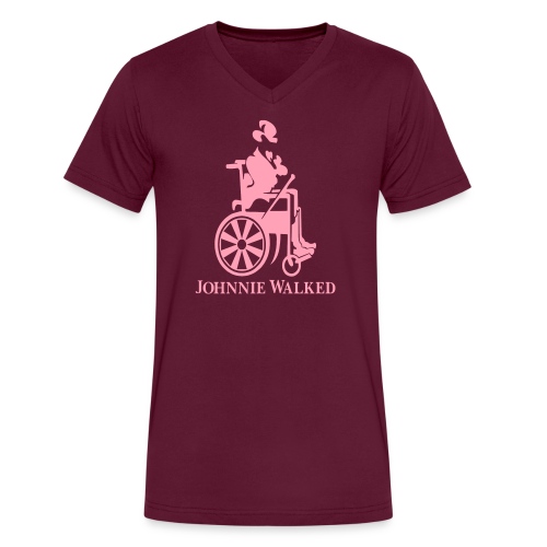 Johnnie walked, wheelchair humor, whiskey and roll - Men's V-Neck T-Shirt by Canvas