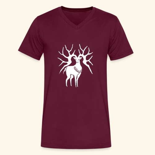 Deer Emblem - Men's V-Neck T-Shirt by Canvas