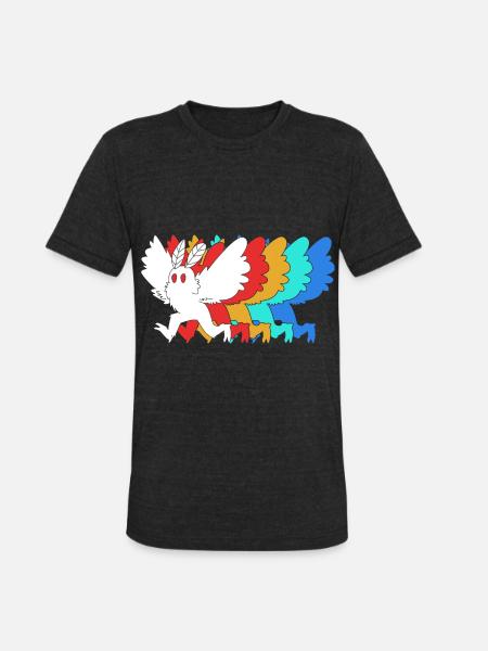 Cryptozoologist Cryptid Mothman - Unisex Tri-Blend T-Shirt - heather black