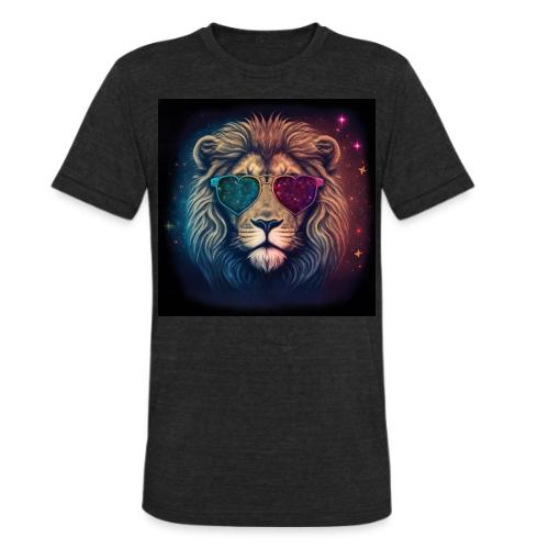 Jesus Lion of Judah wearing love glasses - Unisex Tri-Blend T-Shirt