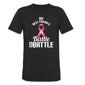 Breast cancer Awareness for Best Friend - Unisex Tri-Blend T-Shirt - heather black - Front - Brady (186cm)