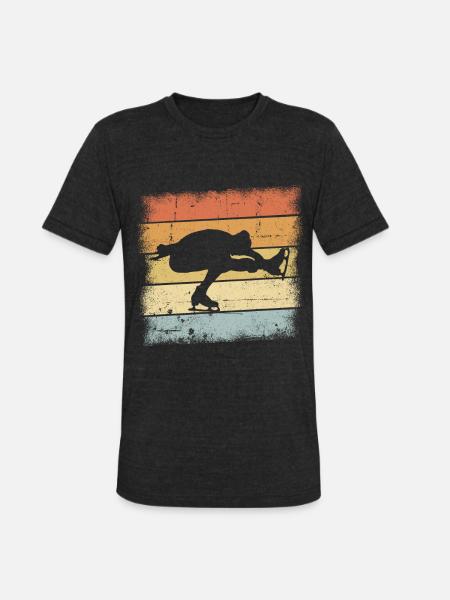 Figure Skating Retro - Unisex Tri-Blend T-Shirt - heather black