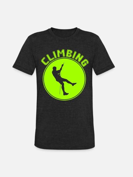climbing - Unisex Tri-Blend T-Shirt - heather black