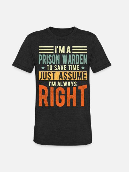 Prison Warden - Unisex Tri-Blend T-Shirt - heather black