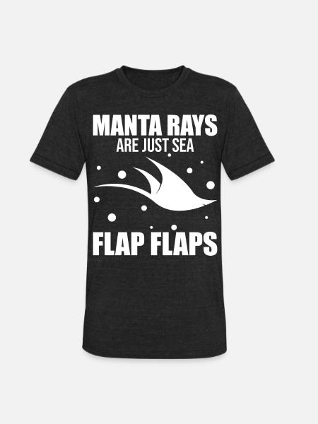 Funny Manta Ray Stingray - Unisex Tri-Blend T-Shirt - heather black