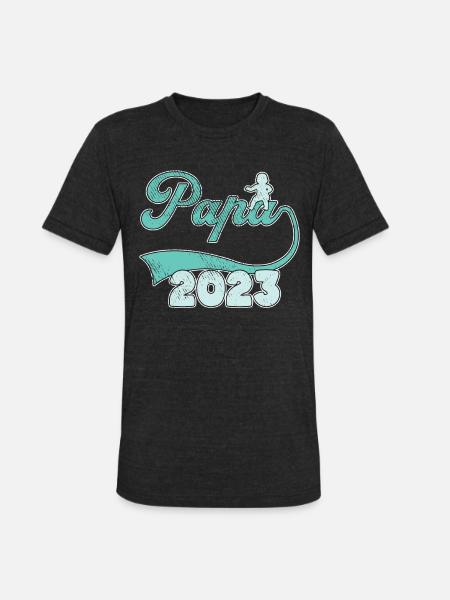 papa 2023 - Unisex Tri-Blend T-Shirt - heather black