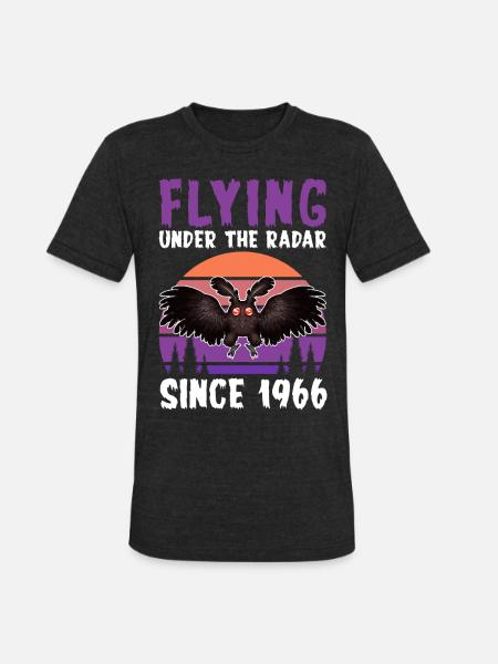 Mothman Cryptid Cryptozoology - Unisex Tri-Blend T-Shirt - heather black