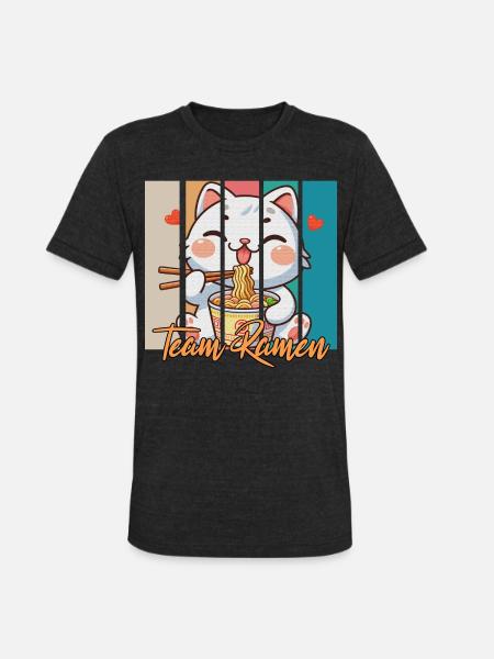 team ramen - Unisex Tri-Blend T-Shirt - heather black