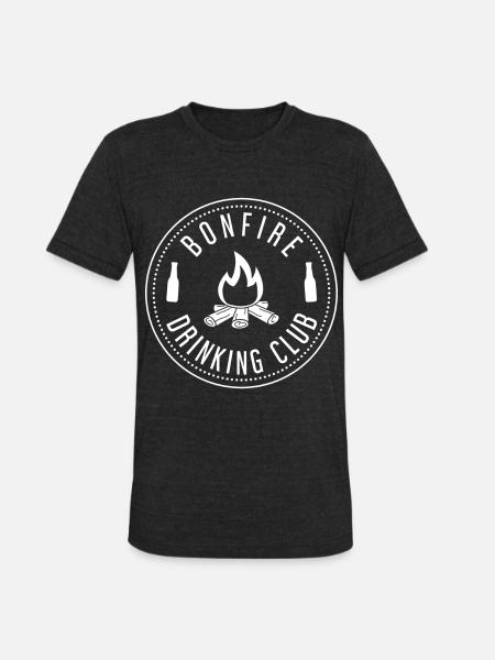 Bonfire Drinking Club - Unisex Tri-Blend T-Shirt - heather black