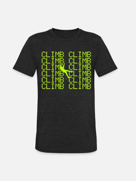climb - Unisex Tri-Blend T-Shirt - heather black