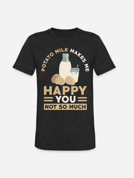 Potato Milk Saying - Unisex Tri-Blend T-Shirt - heather black