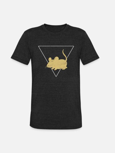 mouse - Unisex Tri-Blend T-Shirt - heather black