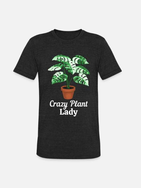 Crazy Plant Lady - Unisex Tri-Blend T-Shirt - heather black