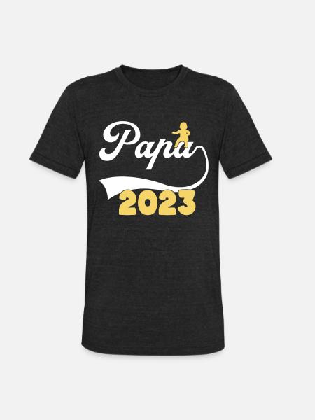 papa 2023 - Unisex Tri-Blend T-Shirt - heather black