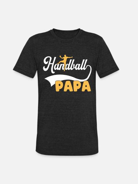 handball papa - Unisex Tri-Blend T-Shirt - heather black