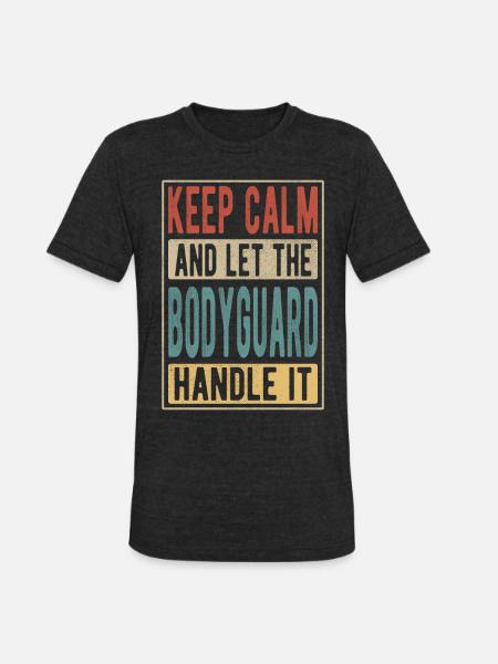Bodyguard Retro Gift - Unisex Tri-Blend T-Shirt - heather black