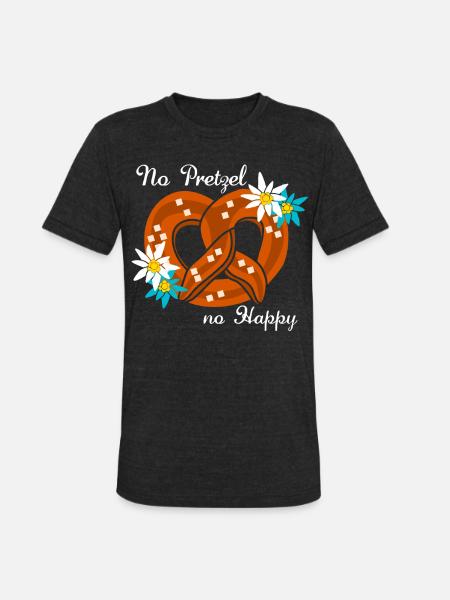 Pretzel Bavaria Pretzels - Unisex Tri-Blend T-Shirt - heather black