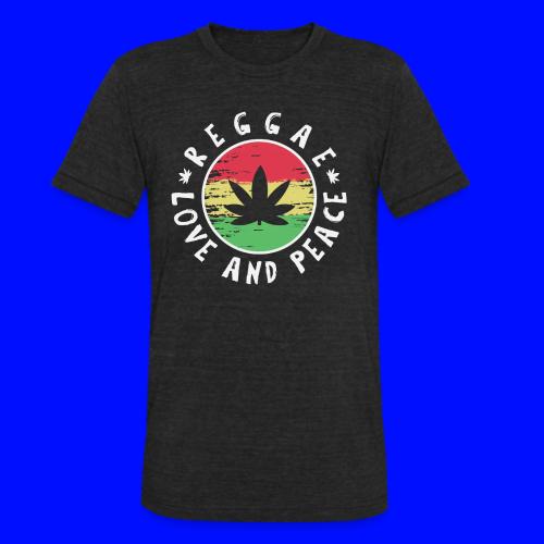 Reggae love and peace circular logo, iconic theme - Unisex Tri-Blend T-Shirt
