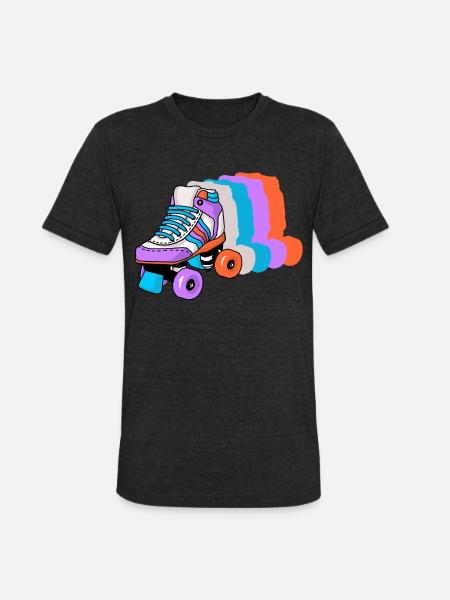 Roller Skating Skater - Unisex Tri-Blend T-Shirt - heather black