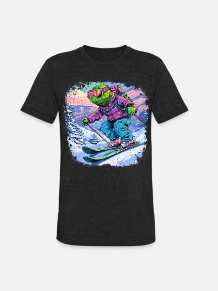 Chameleons Ski / Skiers Chameleon - Unisex Tri-Blend T-Shirt - heather black