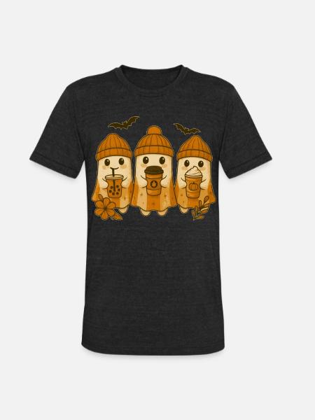 ghosts ghost - Unisex Tri-Blend T-Shirt - heather black