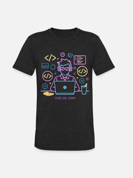 Code. Eat. Sleep. - Unisex Tri-Blend T-Shirt - heather black