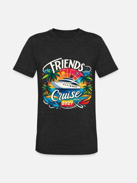 Friends Cruise 2027 - Unisex Tri-Blend T-Shirt - heather black