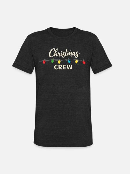 Christmas Crew - Unisex Tri-Blend T-Shirt - heather black