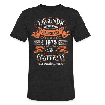 February 1975| February 1975 anniversary 1975 - Unisex Tri-Blend T-Shirt - heather black - Front - Brady (186cm)
