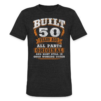 50 ans drôle d’anniversaire disant 50e anniversaire - T-shirt triple mélange pour hommes - noir chiné - Devant - Brady (186cm)