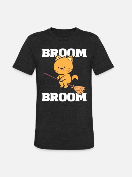 Broom Broom! Cat Groomer - Unisex Tri-Blend T-Shirt - heather black
