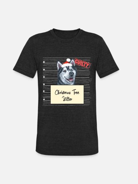 Husky christmas funny prison - Unisex Tri-Blend T-Shirt - heather black