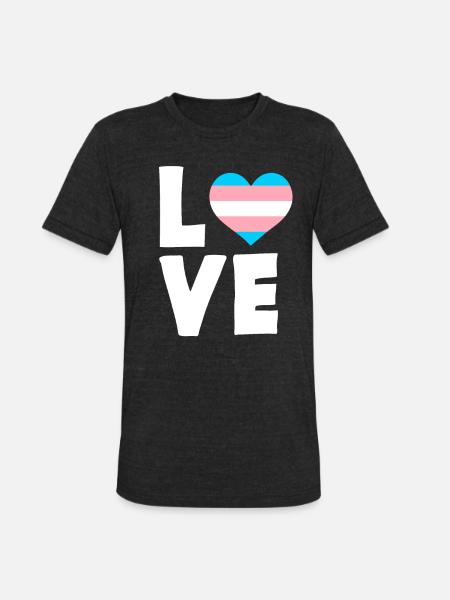Trans Love - Unisex Tri-Blend T-Shirt - heather black