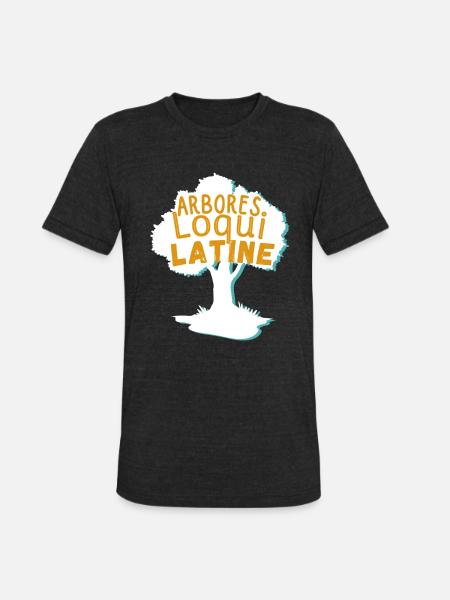 arbores loqui latine - Unisex Tri-Blend T-Shirt - heather black