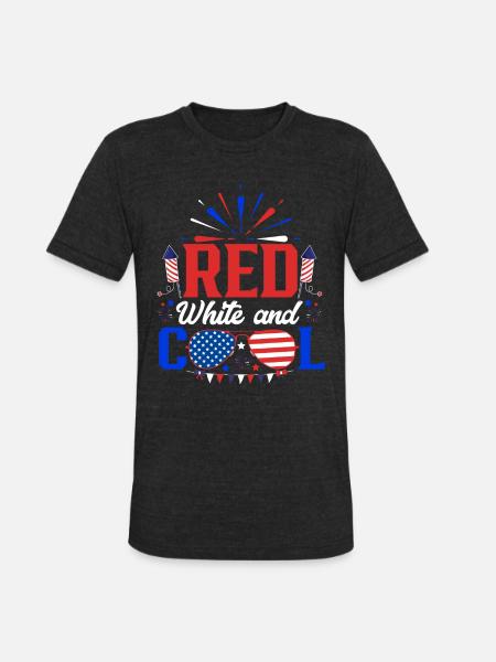 4th of july - Unisex Tri-Blend T-Shirt - heather black