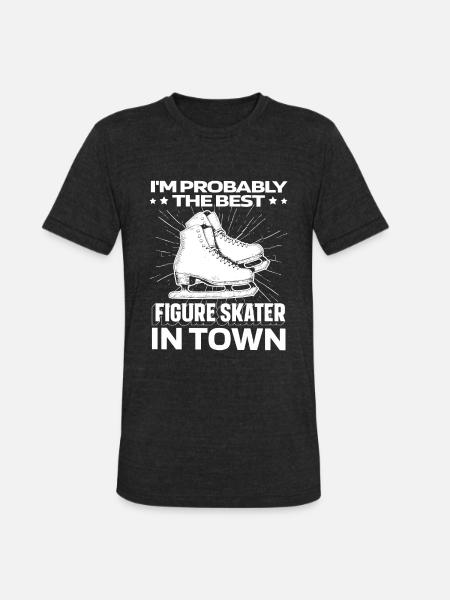 Figure Skating Funny - Unisex Tri-Blend T-Shirt - heather black