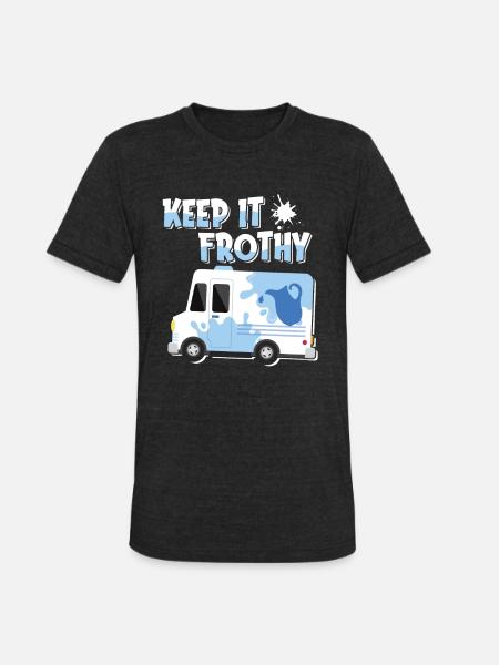 Milk Frothy Milk Truck - Unisex Tri-Blend T-Shirt - heather black