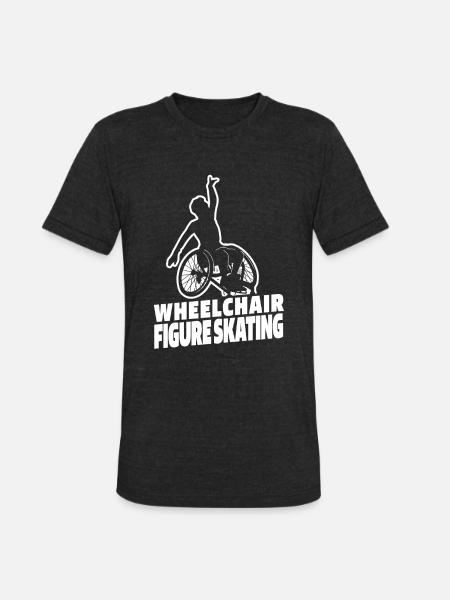 Figure Skating Wheelchair - Unisex Tri-Blend T-Shirt - heather black
