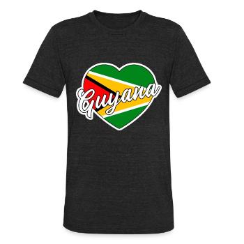 Guyana - Unisex Tri-Blend T-Shirt - heather black - Front - Brady (186cm)