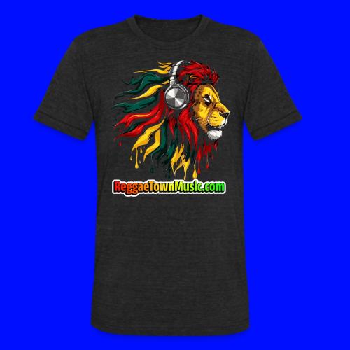 Reggae Music Radio Lion Head Soundwaves design - Unisex Tri-Blend T-Shirt